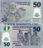 Nigeria 50 Naira 2009 (plastic) (DZ2068xx) DOUBLE ERROR UNC